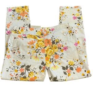 Dream Out Loud X Selena Gomez Women's 11 White Floral Capri Pant Spring Colorful